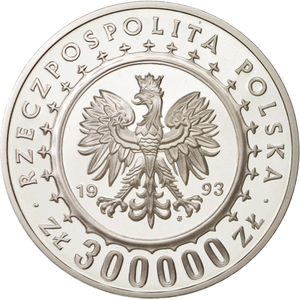 Coin, Poland, 300000 Zlotych, 1993, MS(65-70), Silver, KM:249