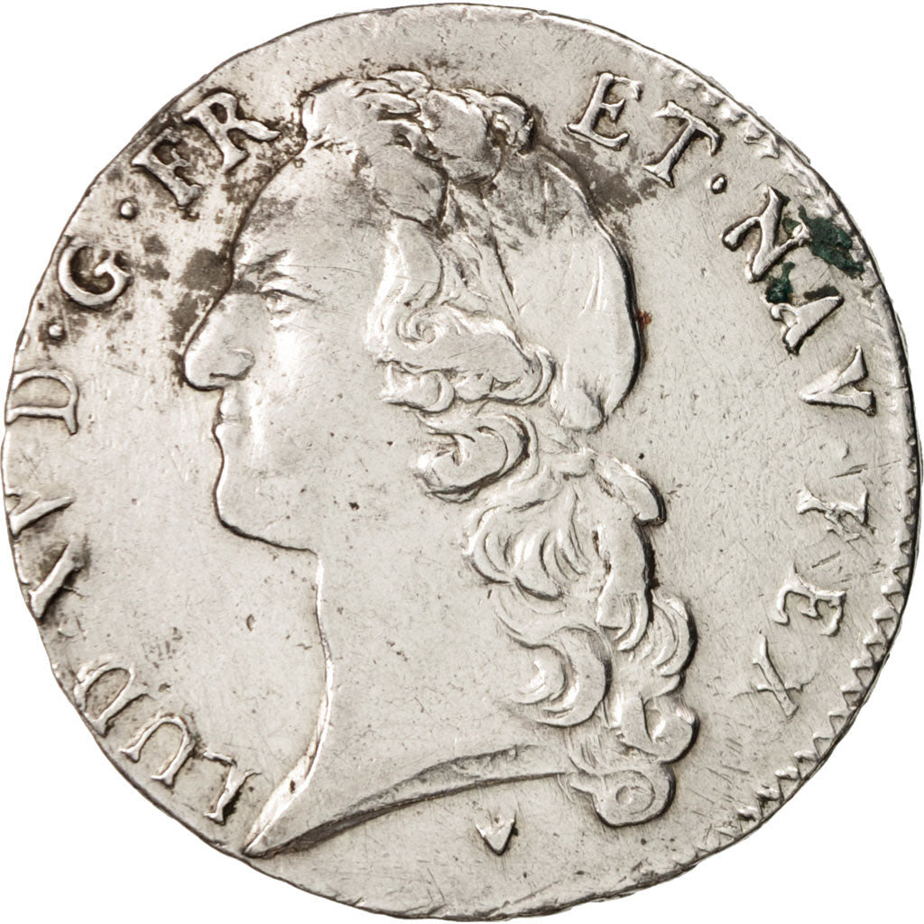 France, Louis XV, Ecu aux branches d'olivier, 1766, Aix, Argent, TTB