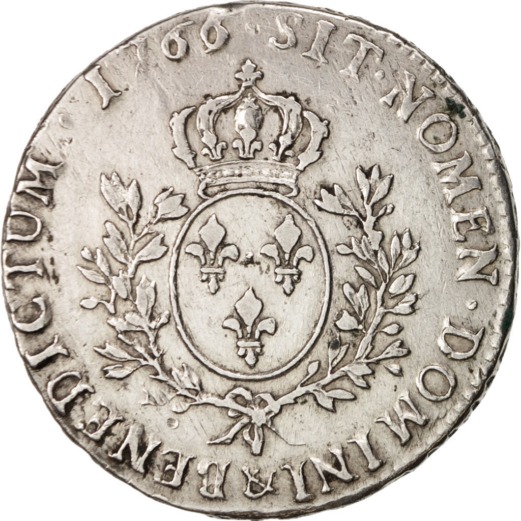 France, Louis XV, Ecu aux branches d'olivier, 1766, Aix, Argent, TTB