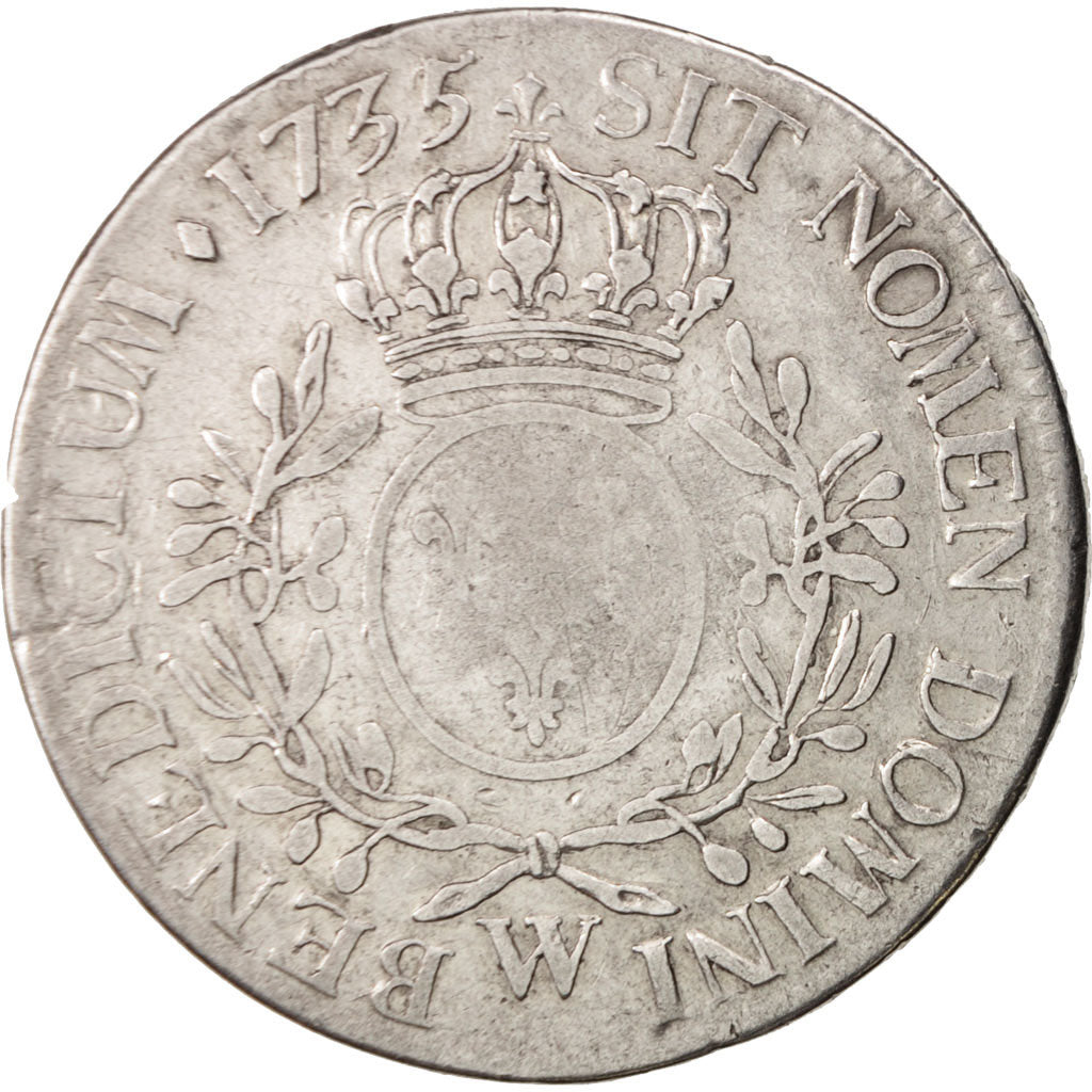Coin, France, Louis XV, Écu aux branches d'olivier, Ecu, 1735, Lille