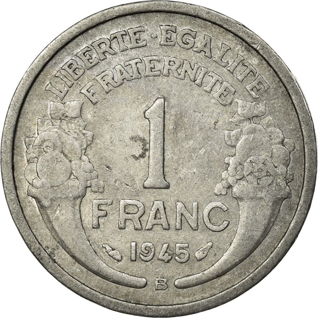 Monnaie, France, Morlon, Franc, 1945, Beaumont le Roger, TTB, Aluminium