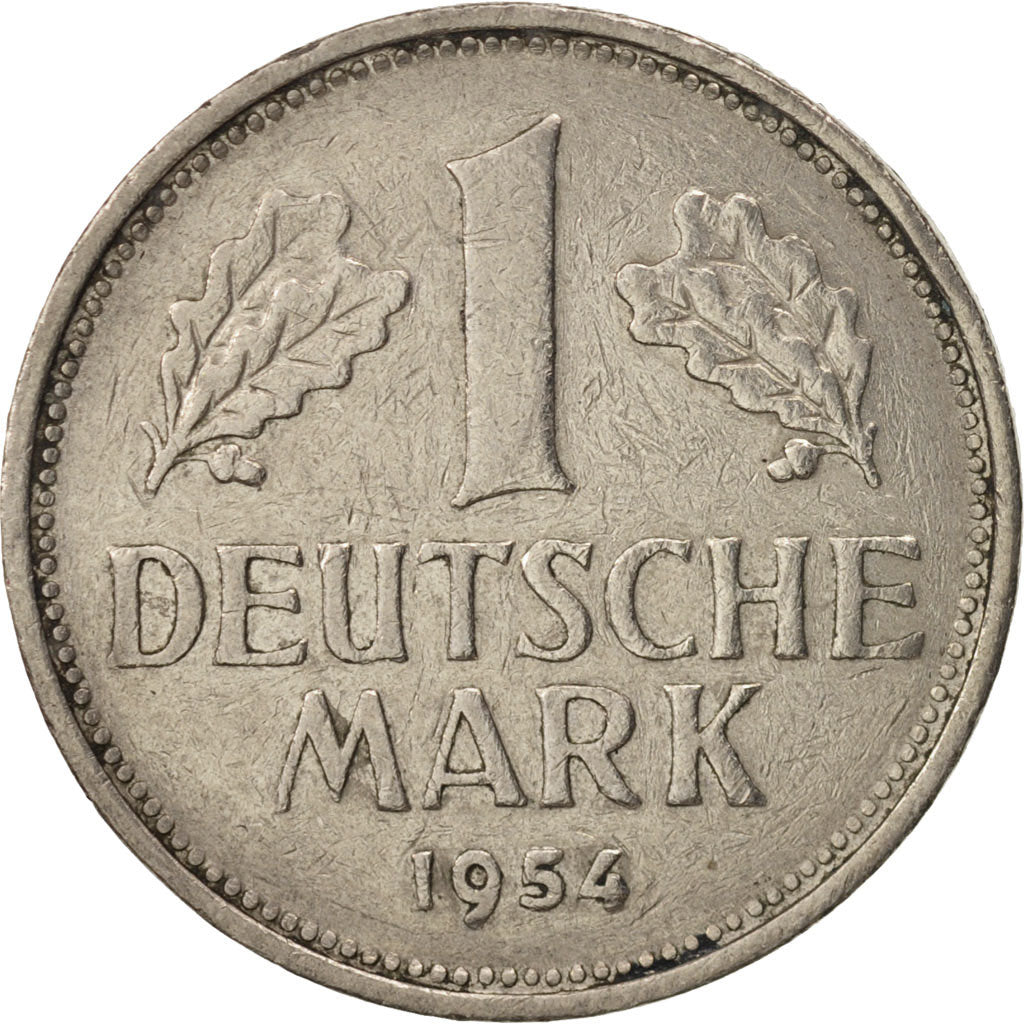 Moneta, GERMANIA - REPUBBLICA FEDERALE, Mark, 1954, Munich, BB, Rame-nichel