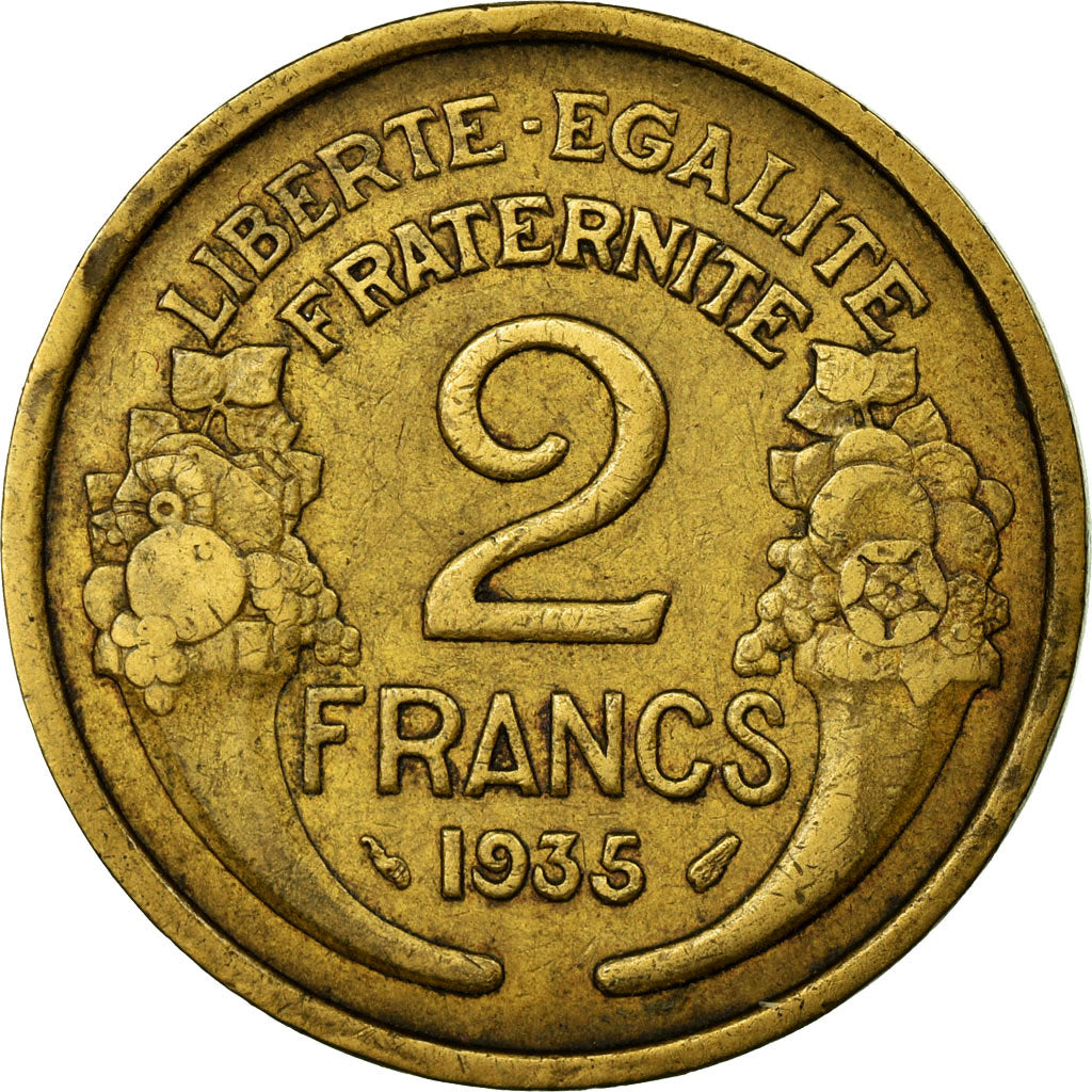 Coin, France, Morlon, 2 Francs, 1935, VF(30-35), Aluminum-Bronze, KM:886