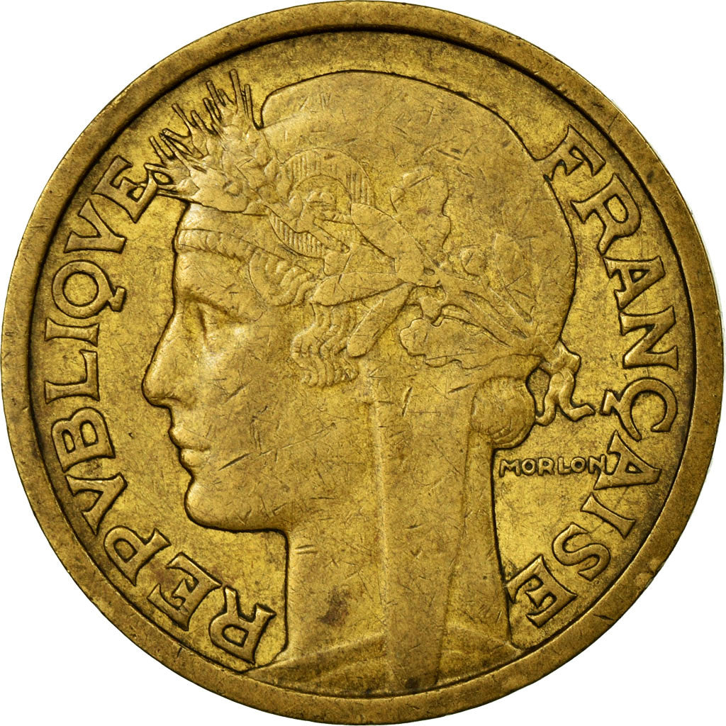 Munten, Frankrijk, Morlon, 2 Francs, 1935, ZF, Aluminum-Bronze, KM:886