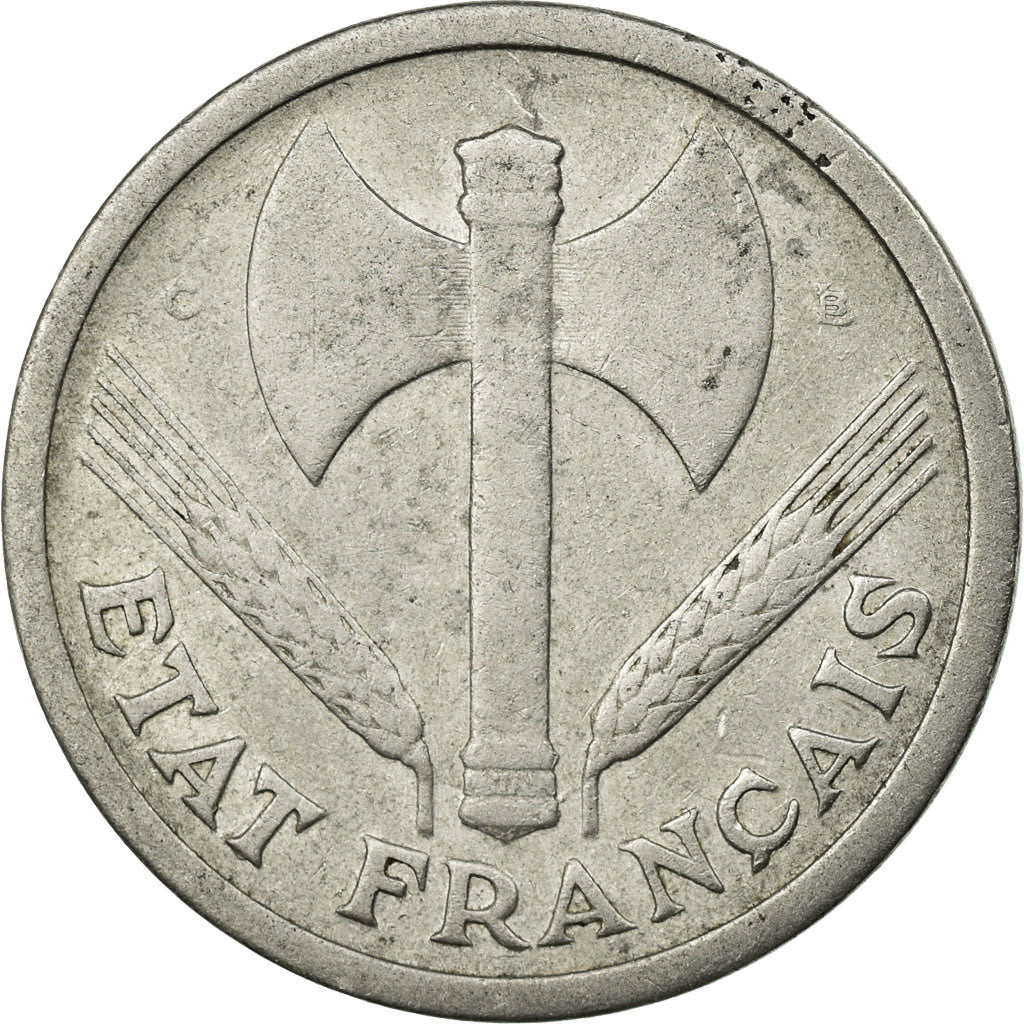 Coin, France, Bazor, 2 Francs, 1944, Castelsarrasin, VF(30-35), Aluminum