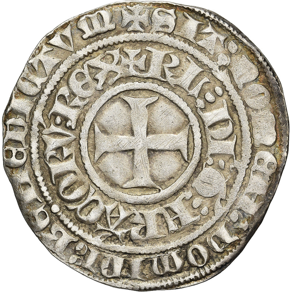France, Charles VI, Gros aux lis, 1380-1422, Tournai, Billon, TTB, Duplessy:384