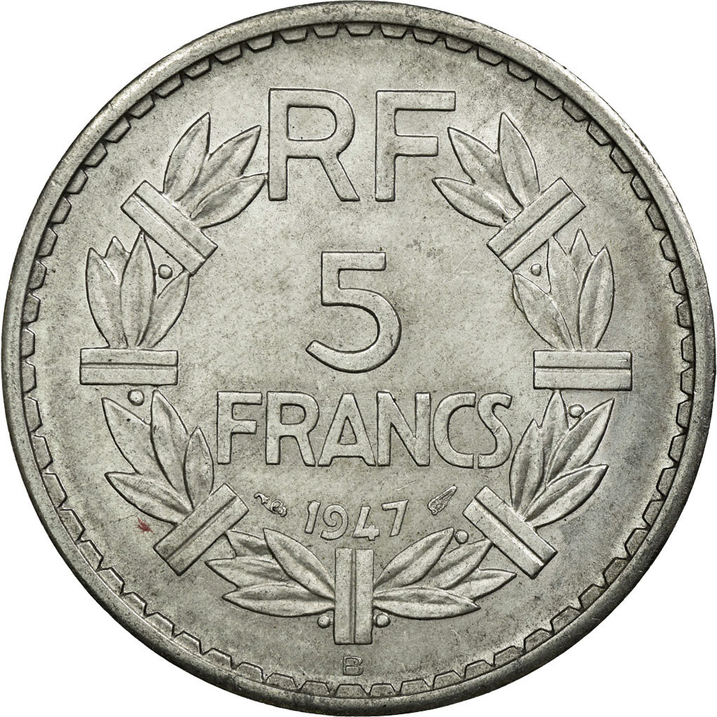 Coin, France, Lavrillier, 5 Francs, 1947, Beaumont le Roger, MS(60-62)