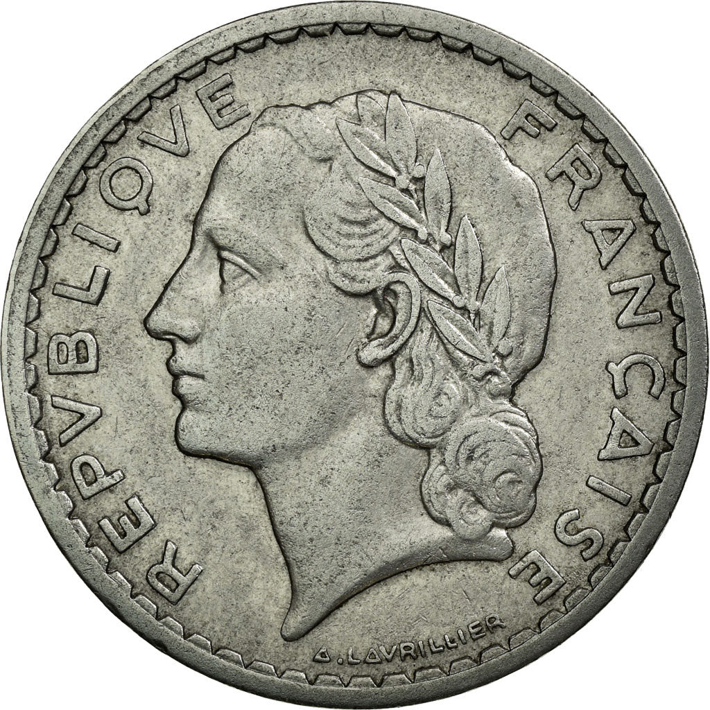 Monnaie, France, Lavrillier, 5 Francs, 1948, Beaumont le Roger, TB+, Aluminium