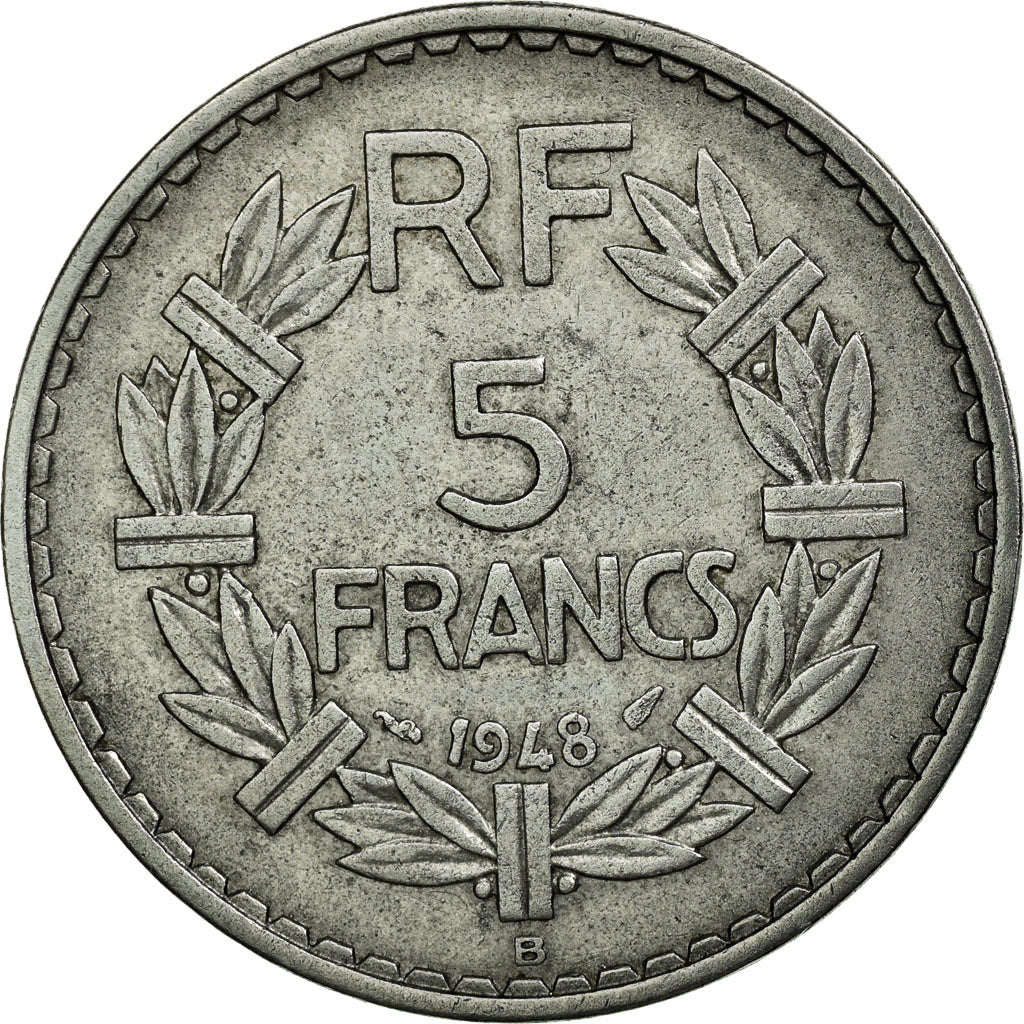 Monnaie, France, Lavrillier, 5 Francs, 1948, Beaumont le Roger, TB+, Aluminium