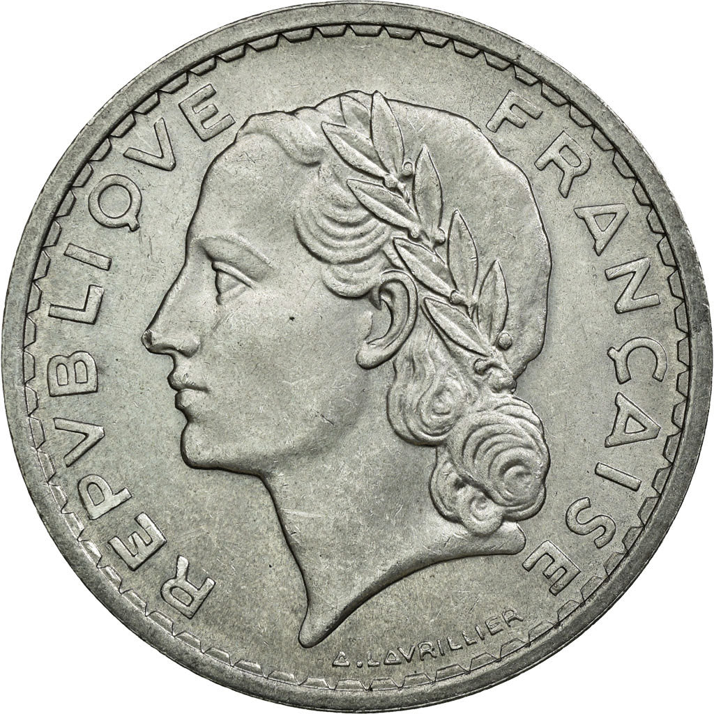 Monnaie, France, Lavrillier, 5 Francs, 1949, Beaumont le Roger, SUP+, Aluminium