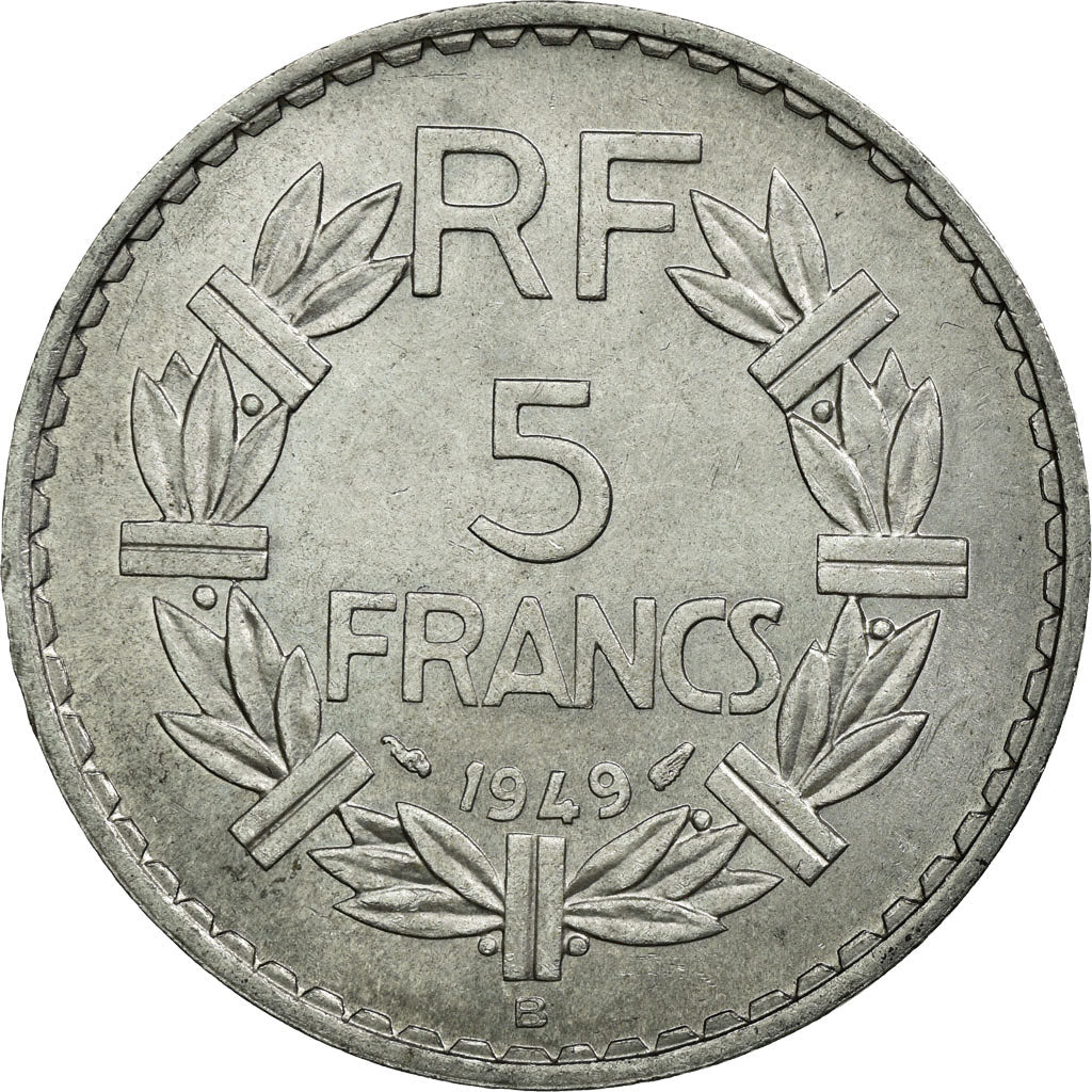 Monnaie, France, Lavrillier, 5 Francs, 1949, Beaumont le Roger, SUP+, Aluminium