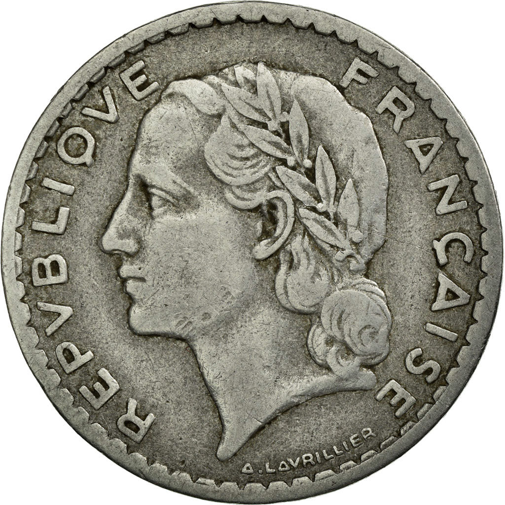 Coin, France, Lavrillier, 5 Francs, 1952, VF(30-35), Aluminum, Gadoury:766a