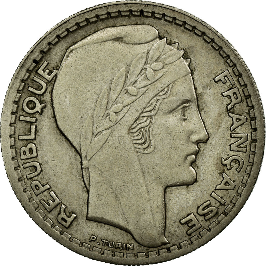 Moneta, Francja, Turin, 10 Francs, 1945, AU(50-53), Miedź-Nikiel, KM:908.1