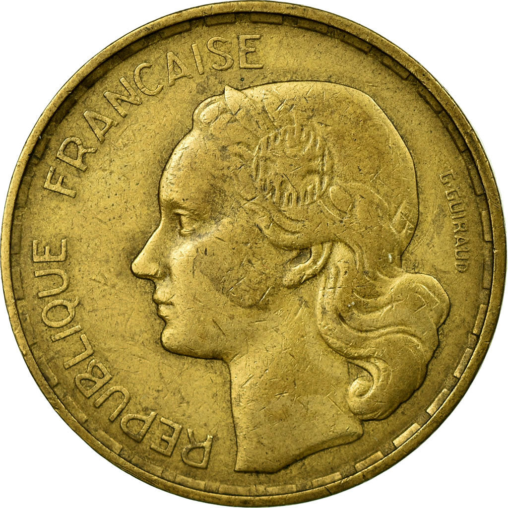 Moneda, Francia, Guiraud, 50 Francs, 1950, BC+, Aluminio - bronce, Gadoury:880