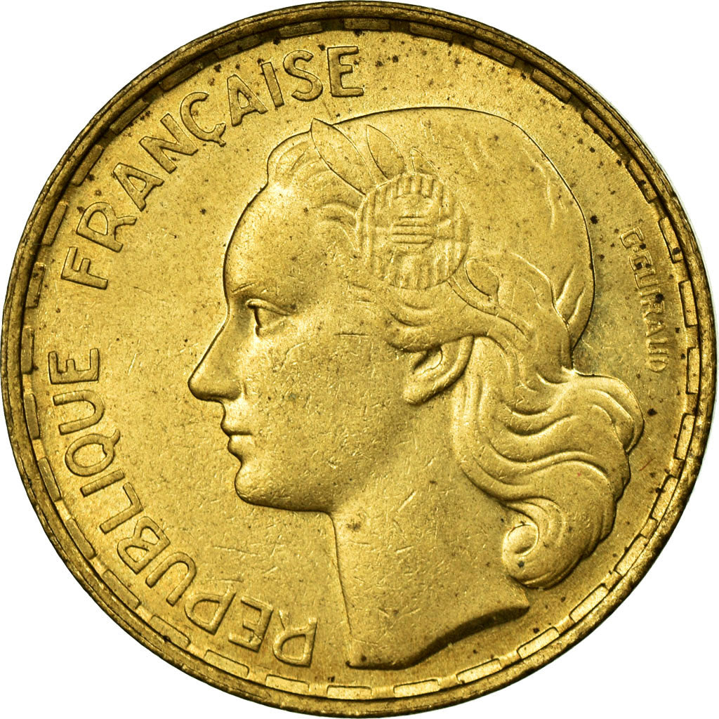 Coin, France, Guiraud, 50 Francs, 1952, Paris, AU(50-53), Aluminum-Bronze