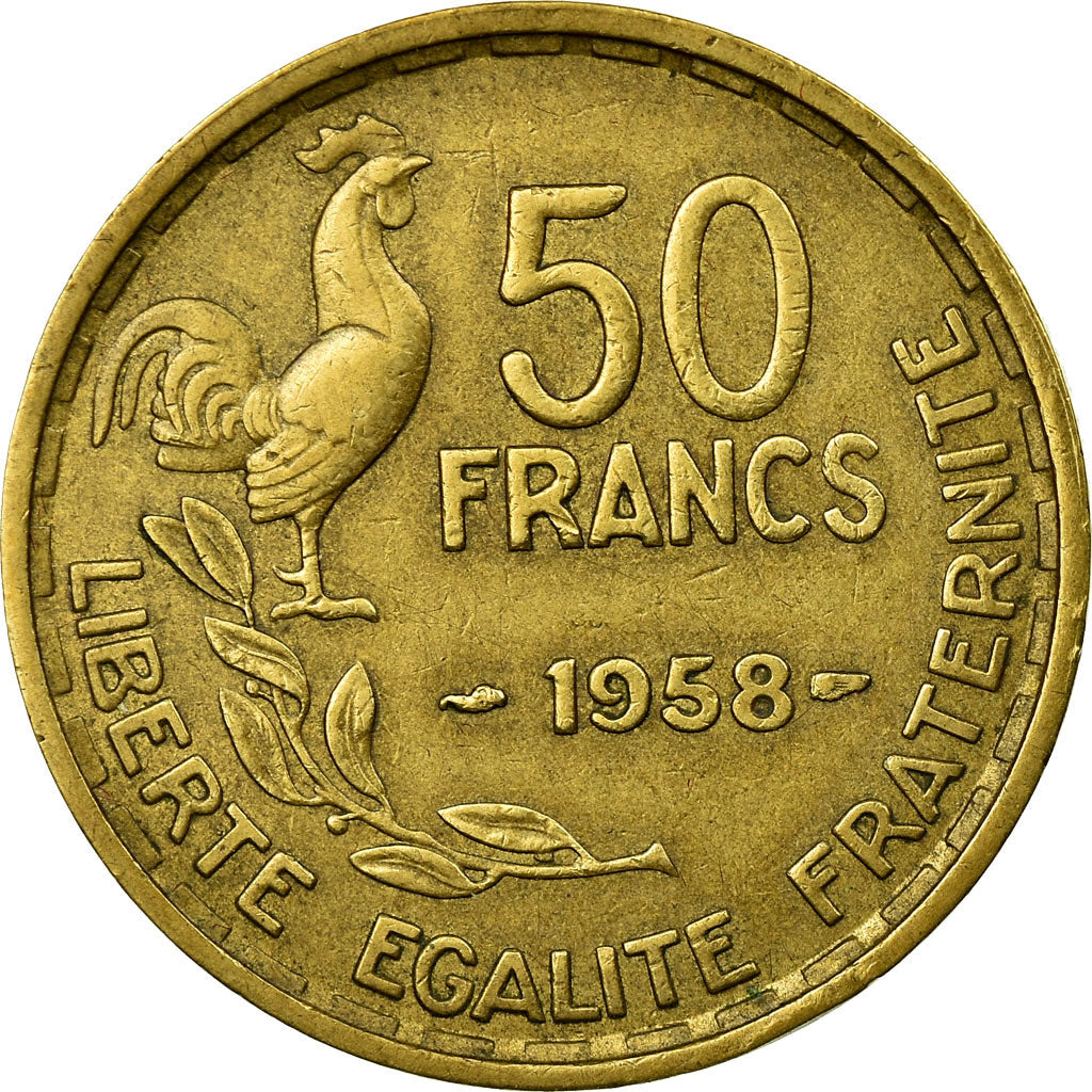 Monnaie, France, Guiraud, 50 Francs, 1958, Paris, TTB, Aluminum-Bronze
