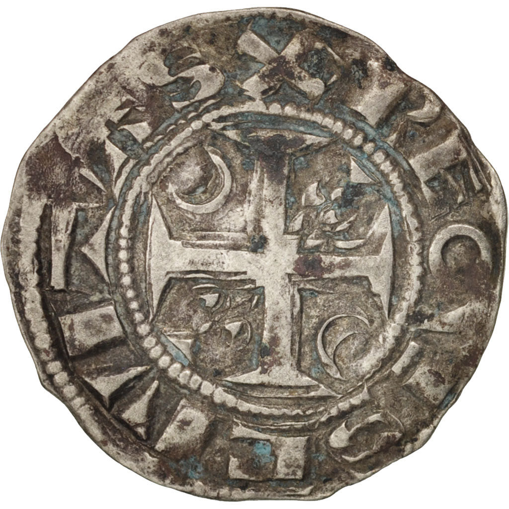 Archevêché de Reims, Champagne, Henri II, Denier, 1227-1240, Reims, Argent