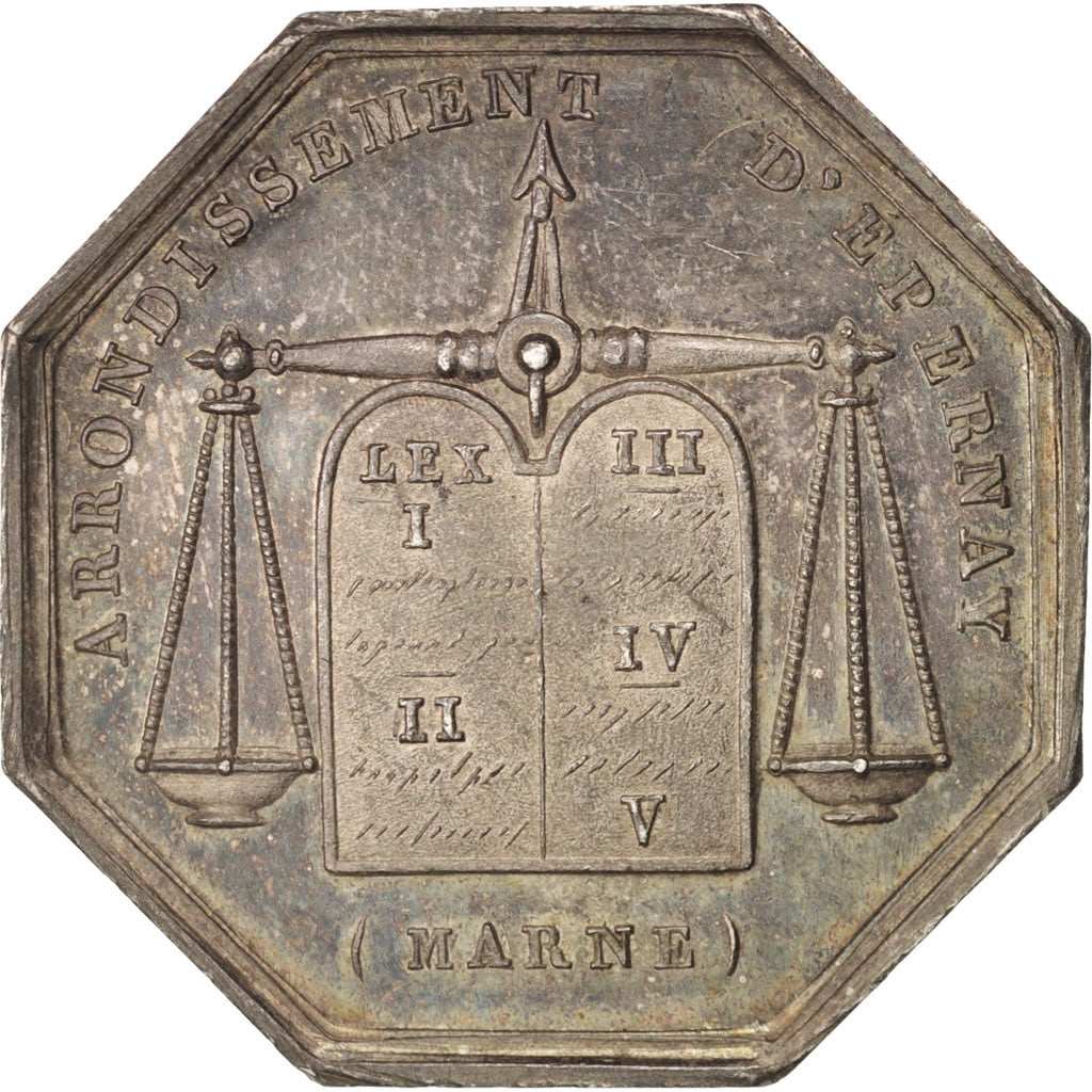 France, Token, Notary, Pingret, MS(60-62), Silver, Lerouge:127a