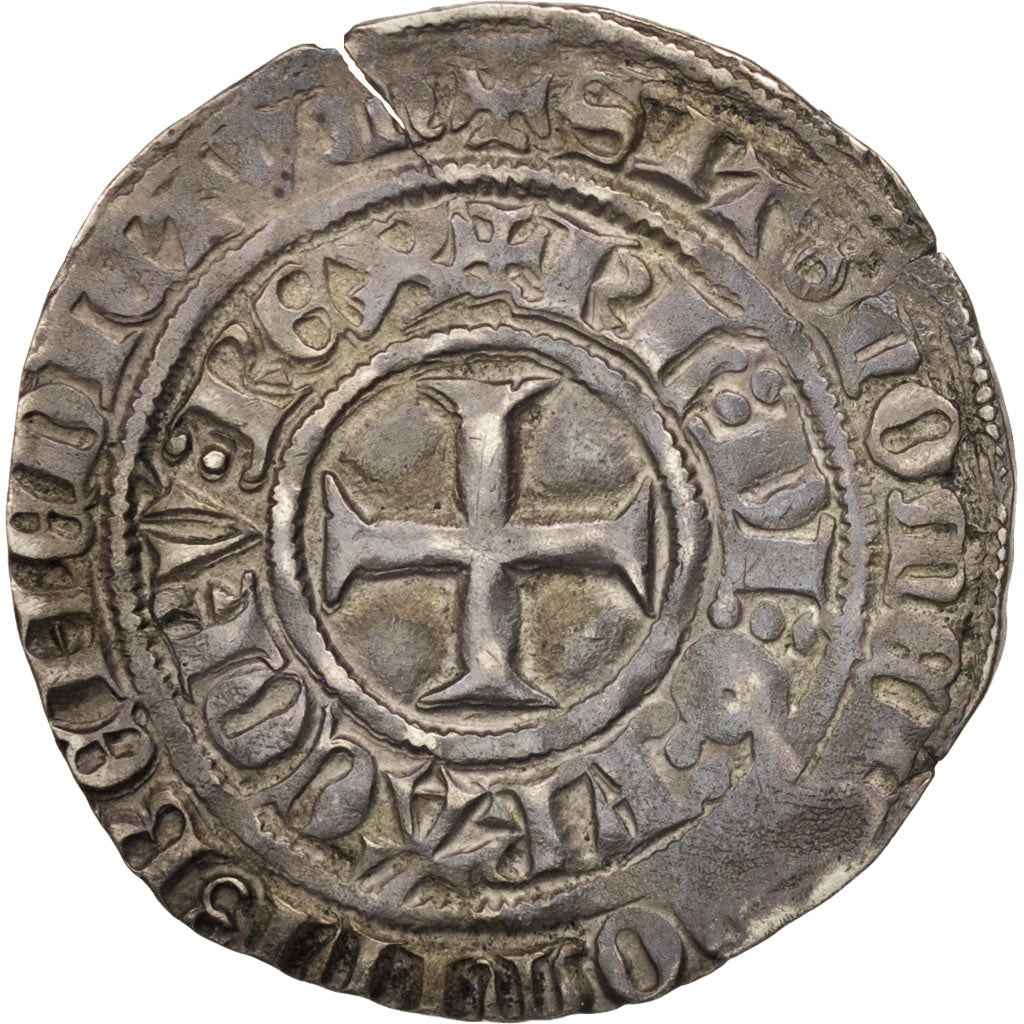 Frankrijk, Charles VI, Gros aux lis, 1413-1414, Tournai, Billon, ZF