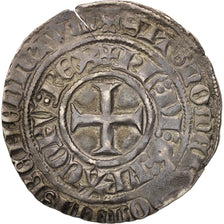 Francja, Charles VI, Gros aux lis, 1413-1414, Tournai, Bilon, EF(40-45)