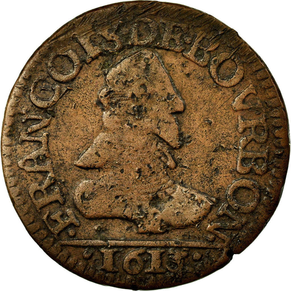 Coin, FRENCH STATES, CHATEAU-RENAUD, Liard, 1613, VF(30-35), Copper, KM:26.2
