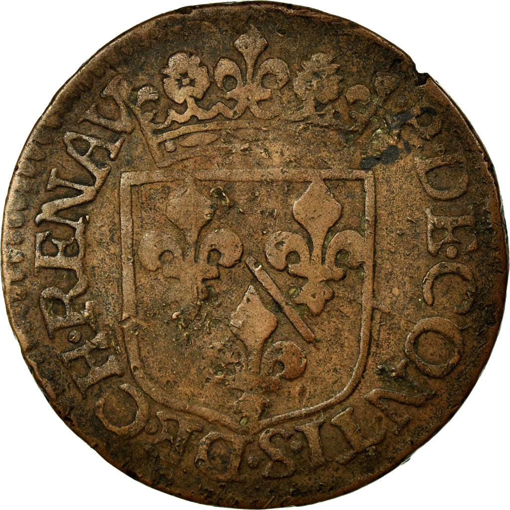 Coin, FRENCH STATES, CHATEAU-RENAUD, Liard, 1613, VF(30-35), Copper, KM:26.2