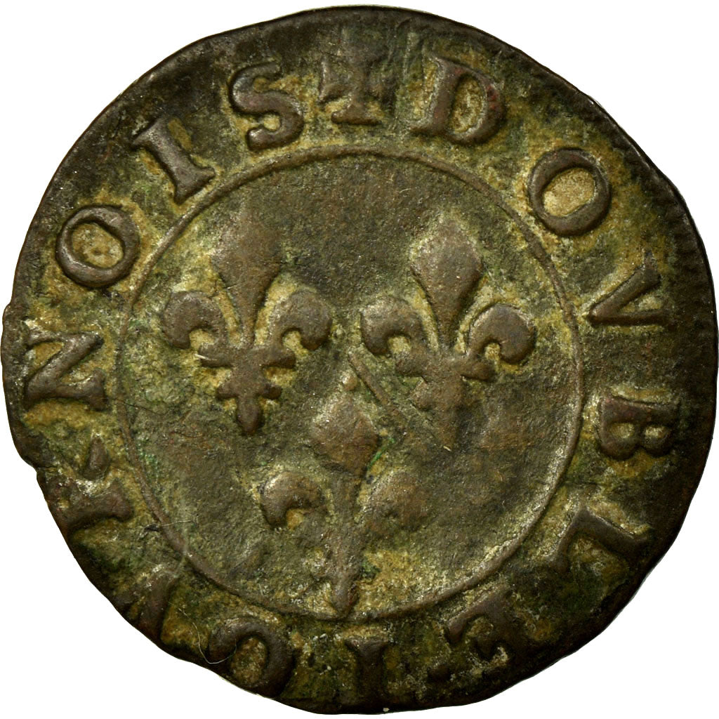 Moneta, STATI FRANCESI, CHATEAU-RENAUD, 2 Deniers, Tournois, MB+, Rame, KM:5