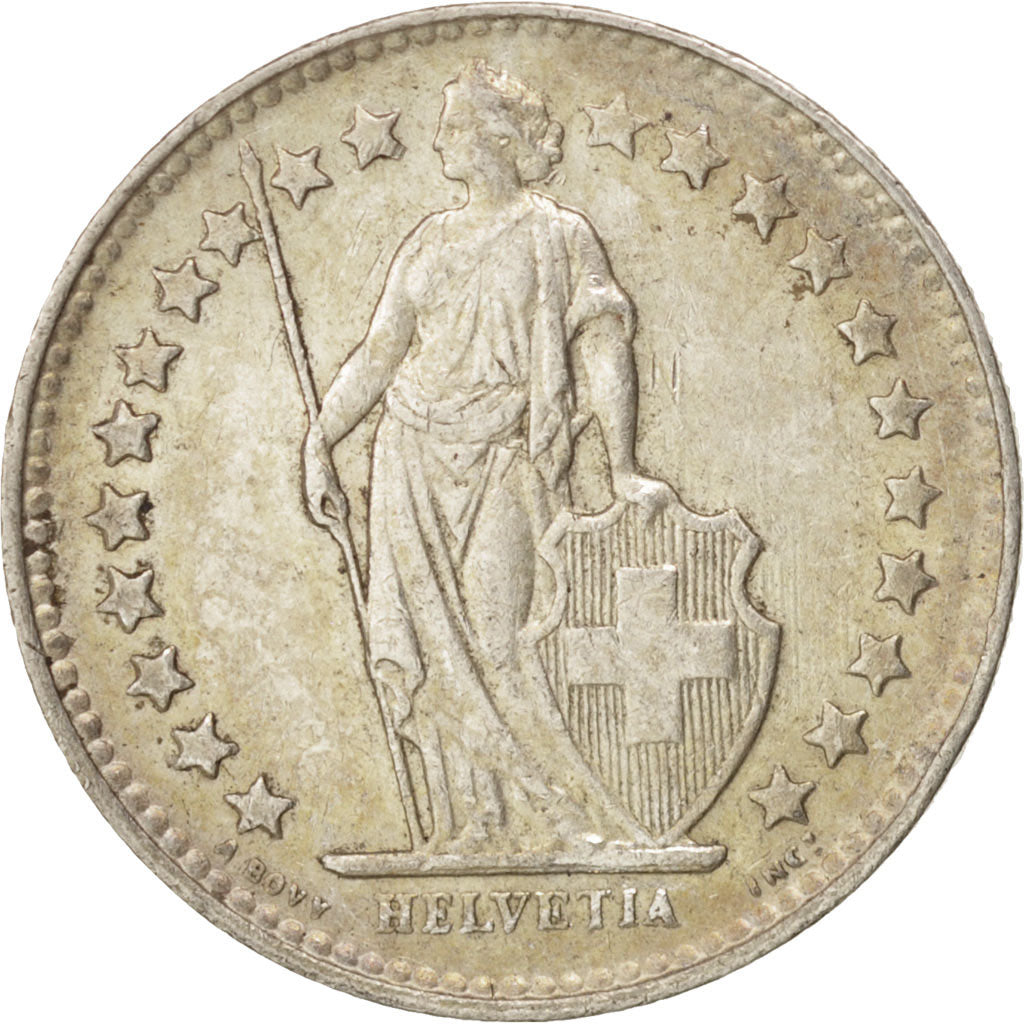 Coin, Switzerland, 1/2 Franc, 1945, Bern, AU(50-53), Silver, KM:23