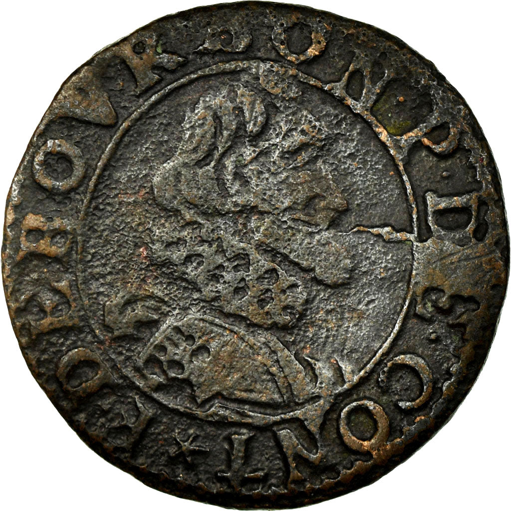 Moneta, TERYTORIA FRANCUSKIE, CHÂTEAU-REGNAULT, 2 Deniers, Tournois, VF(30-35)