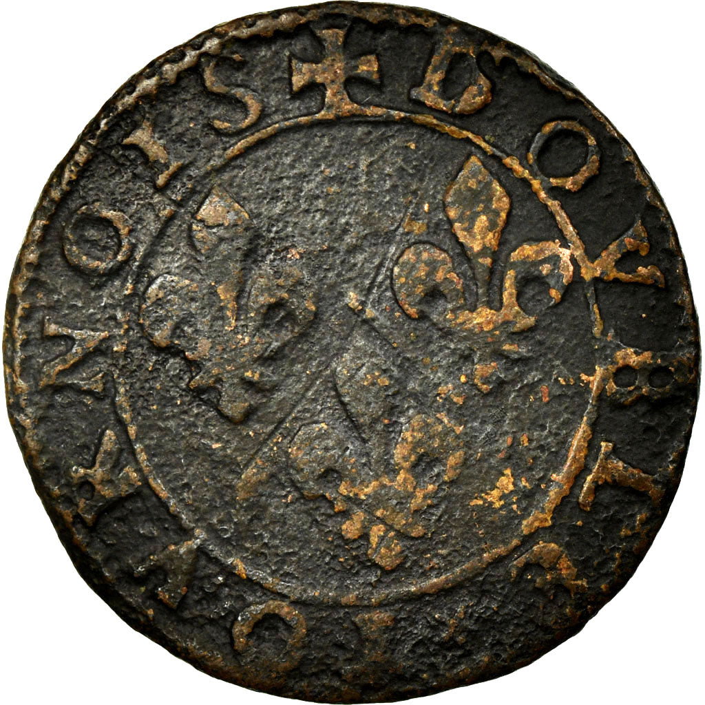 Moneta, TERYTORIA FRANCUSKIE, CHÂTEAU-REGNAULT, 2 Deniers, Tournois, VF(30-35)