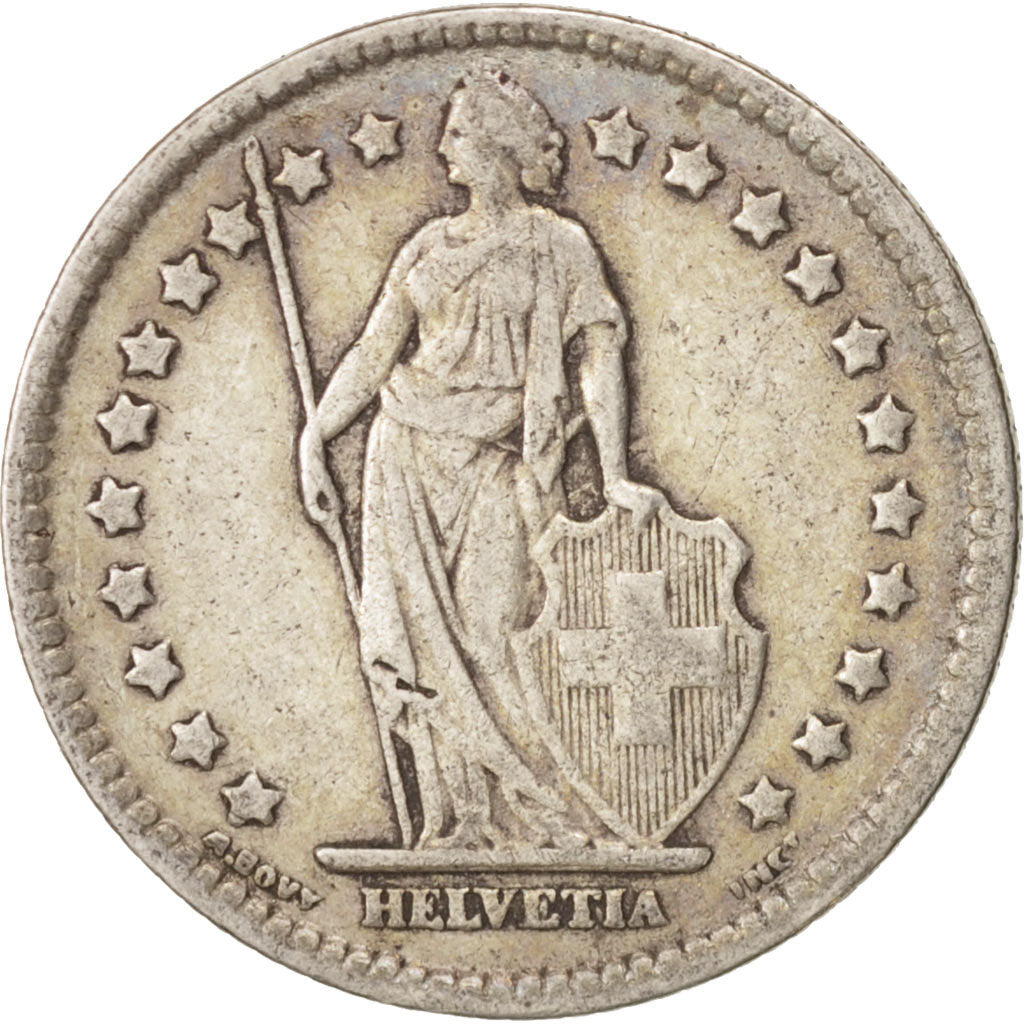 Coin, Switzerland, Franc, 1921, Bern, VF(30-35), Silver, KM:24