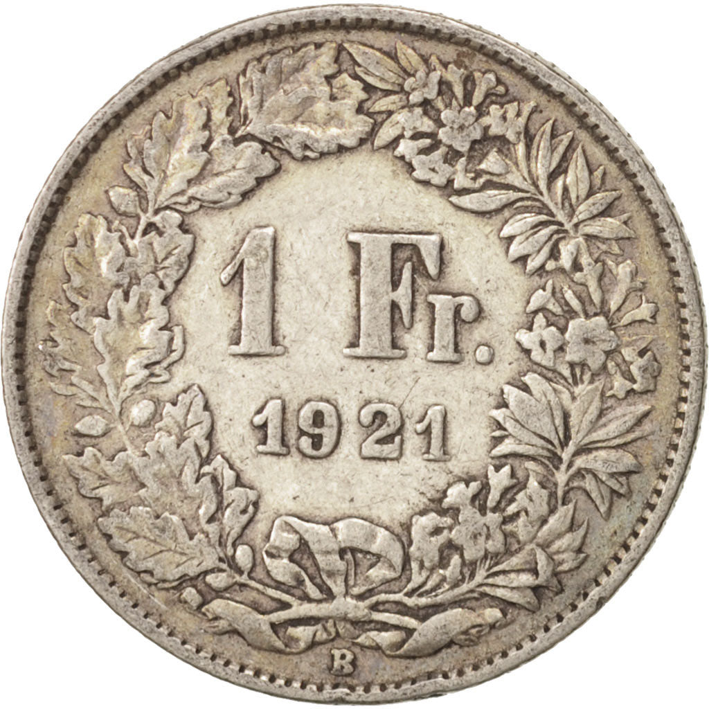 Coin, Switzerland, Franc, 1921, Bern, VF(30-35), Silver, KM:24
