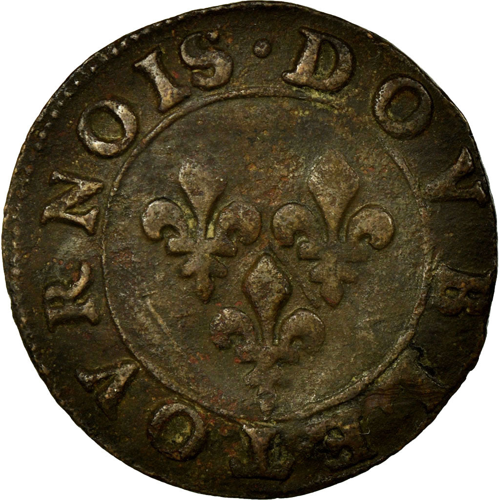 Coin, FRENCH STATES, CHATEAU-RENAUD, 2 Deniers, Tournois, EF(40-45), Copper