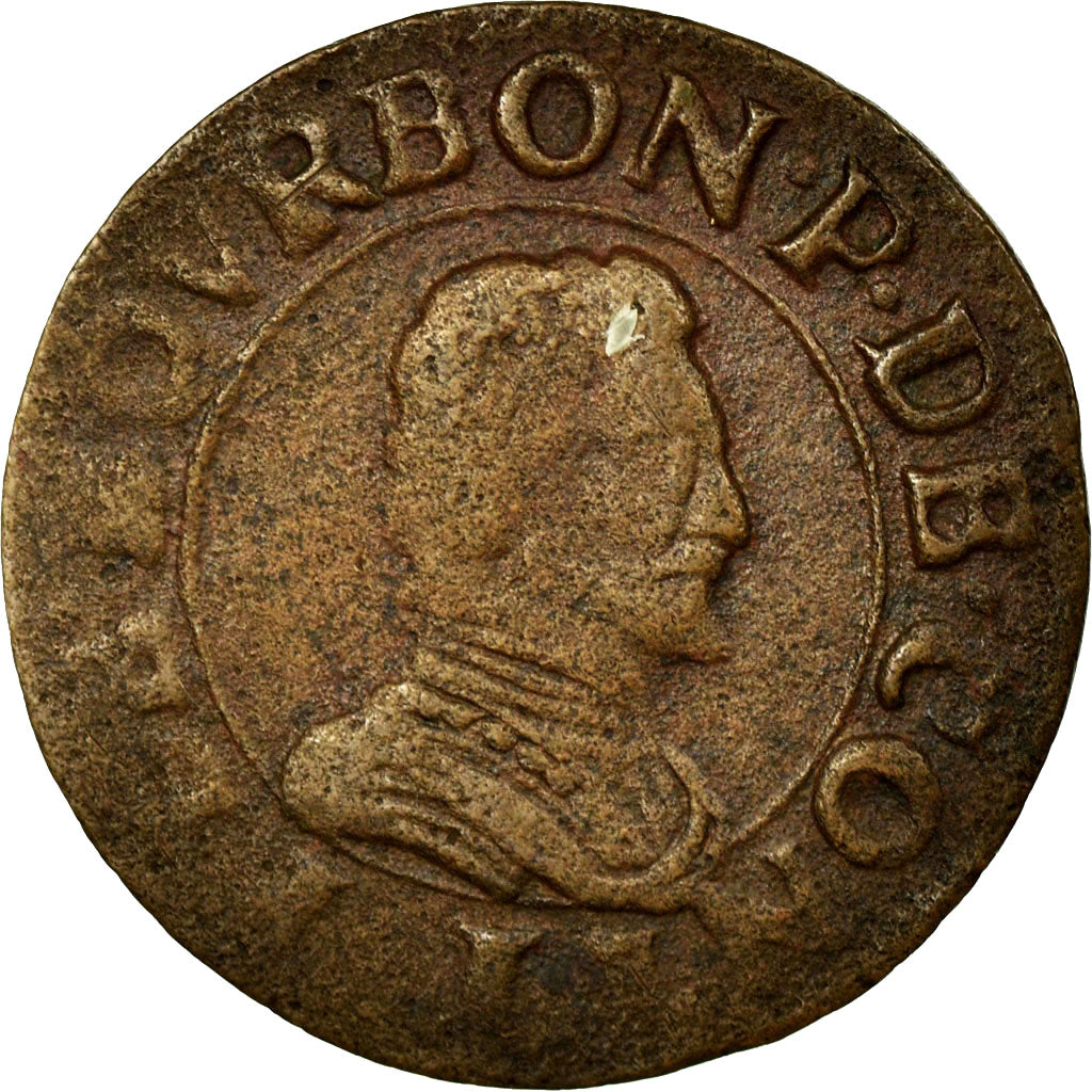 Munten, FRANSE STATEN, CHATEAU-RENAUD, 2 Deniers, Tournois, FR+, Koper, KM:5