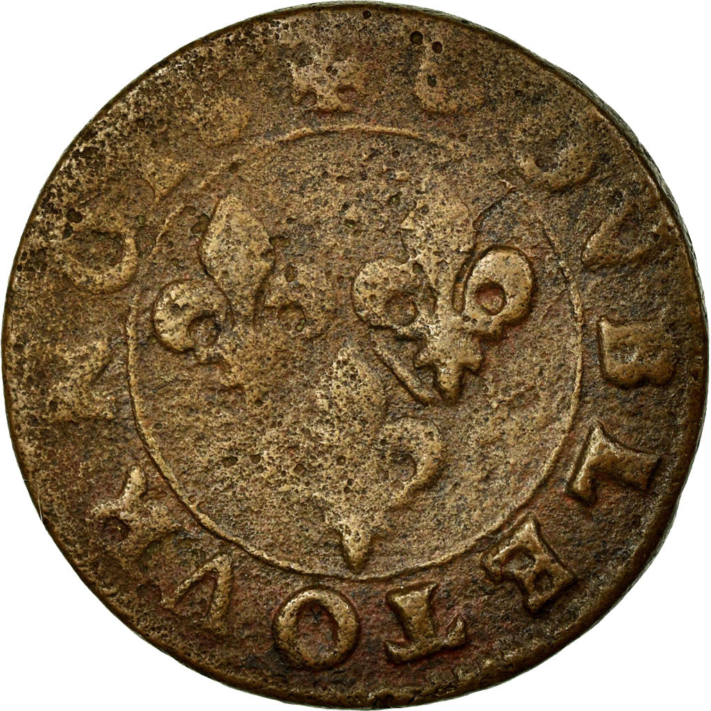 Munten, FRANSE STATEN, CHATEAU-RENAUD, 2 Deniers, Tournois, FR+, Koper, KM:5