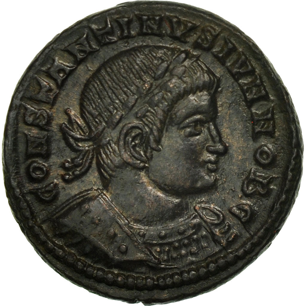 Moneda, Constantine II, Follis, Lyons, SC, Bronce, RIC:244