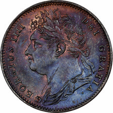 Grã-Bretanha, George IV, Farthing, 1821, London, Cobre, MS(64), KM:677
