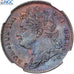 Wielka Brytania, George IV, Farthing, 1821, London, Miedź, NGC, MS65BN, KM:677