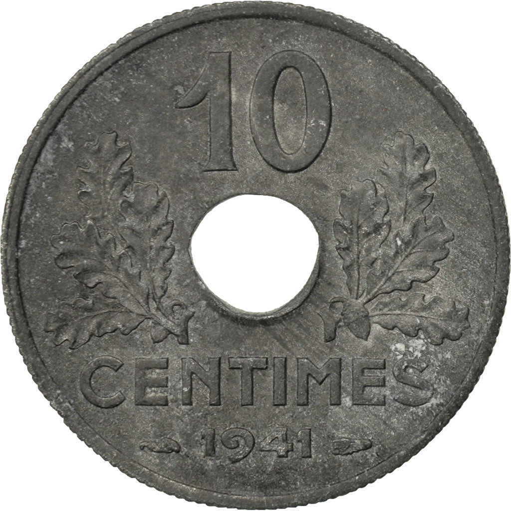 Moneta, Francia, État français, 10 Centimes, 1941, Paris, BB+, Zinco