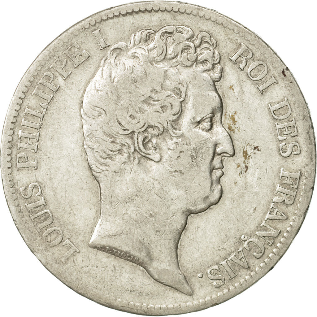 Moneta, Francia, Louis-Philippe, 5 Francs, 1831, Paris, MB+, Argento, KM:735.1