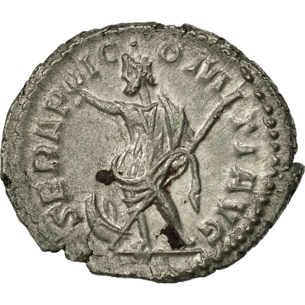 Postumus, Antoninianus, 266-267, Trier, Argento, SPL, RIC:329