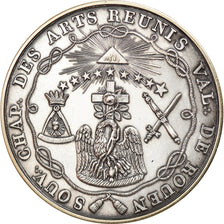 France, Token, Orient de Rouen, Les Arts Réunis, Silver, Restrike, MS(65-70)