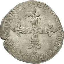 France, Henri IV, 1/4 Ecu de Béarn, 1596, Morlaàs, Silver, EF(40-45)
