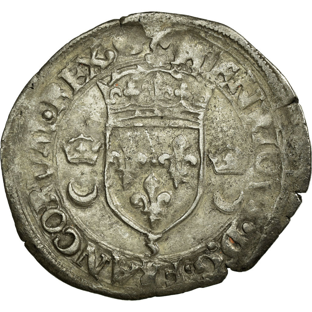 Monnaie, France, Douzain aux croissants, 1550, Grenoble, TB+, Argent, Ciani:1305