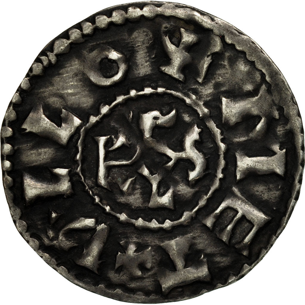 France, Charles II The Bald, Denarius, 840-864, Melle, Silver, AU(50-53)