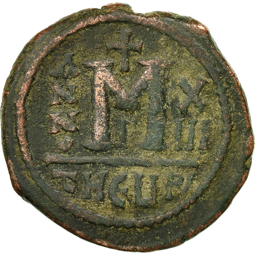 Maurice Tibère, Follis, 594-595, Antioche, Bronze, TB+, Sear:533