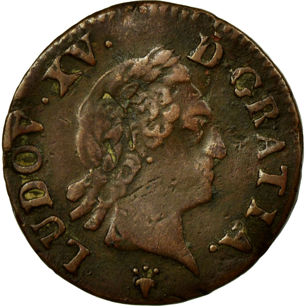 Coin, France, Louis XV, Liard à la vieille tête, Liard, 1769, Reims