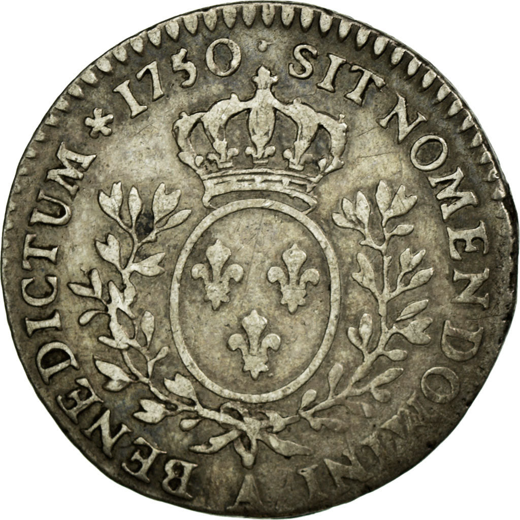 Munten, Frankrijk, Louis XV, 1/10 Écu au bandeau, 12 Sols, 1/10 ECU, 1750