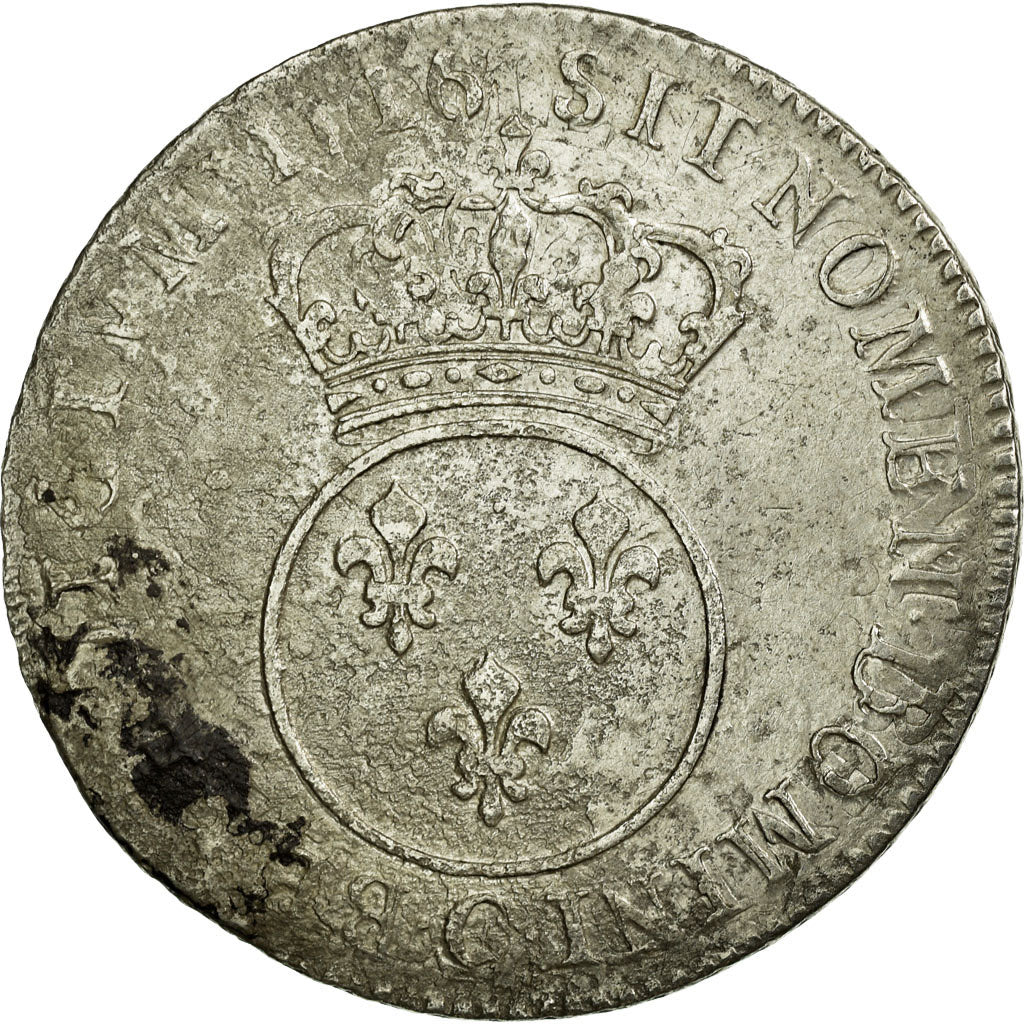 Coin, France, Louis XV, 1/4 Écu Vertugadin, 30 Sols, 1/4 ECU, 1716, Caen