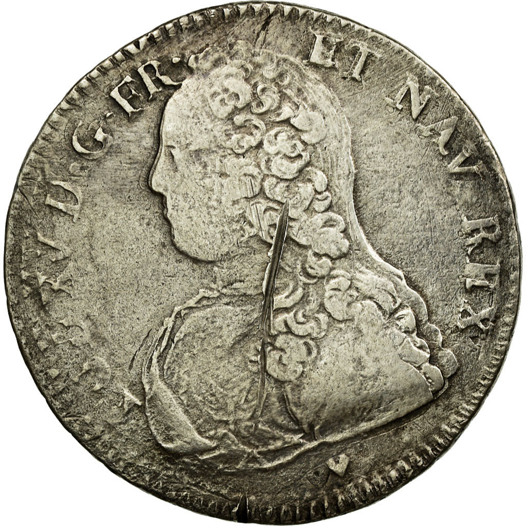 Munten, Frankrijk, Louis XV, 1/2 Écu aux branches d'olivier, 1/2 ECU, 44 Sols